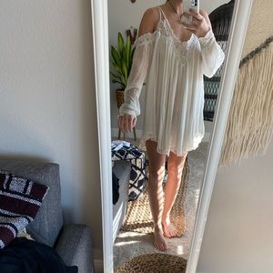 Free people white lace dress size small